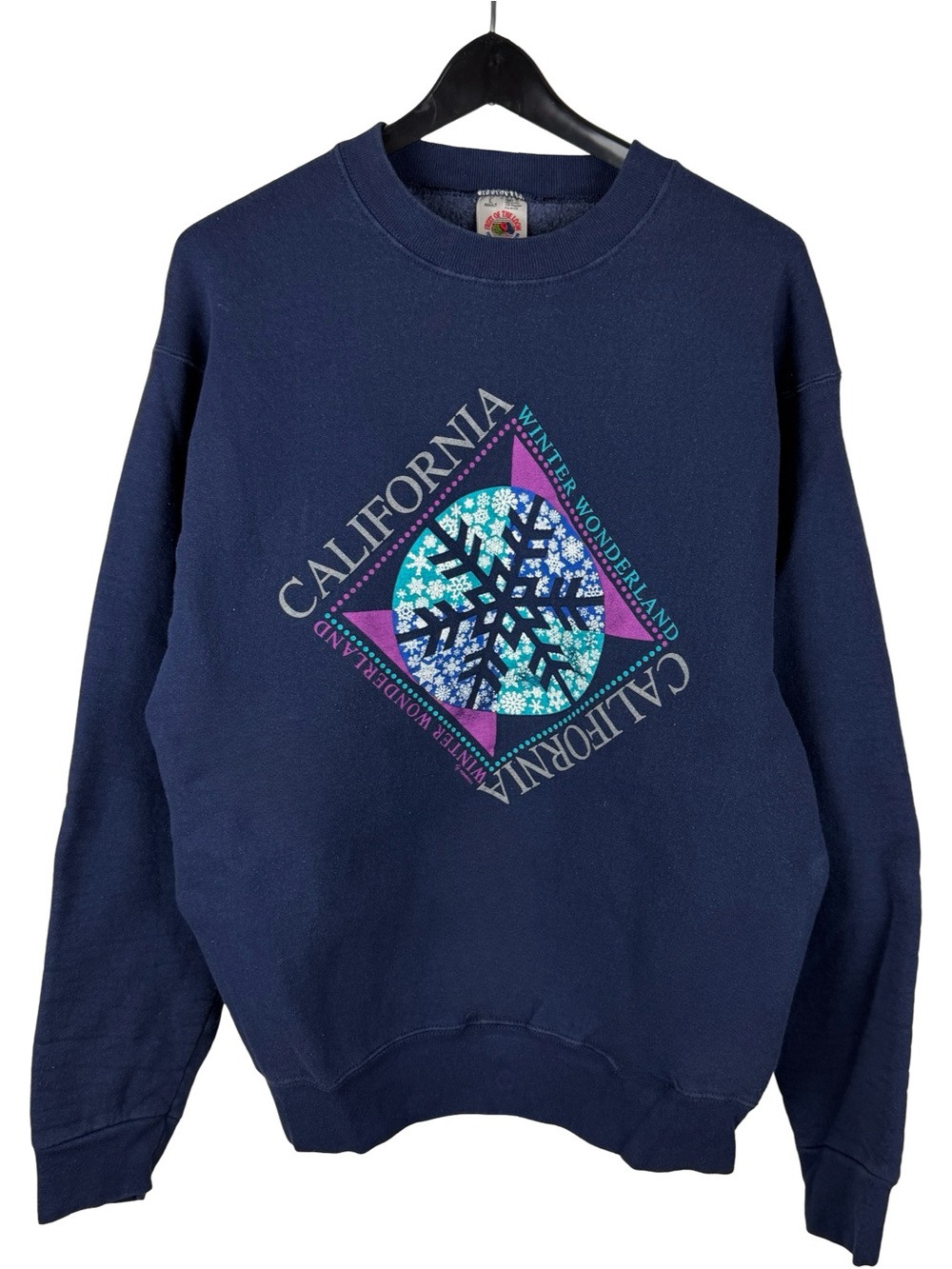 Vintage 90s California Winter Wonderland Event Promo Blue Sweatshirt Size L